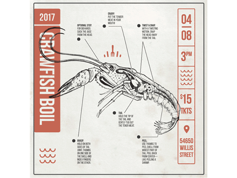 Crawfish Boil Promotional Animation animation crawfish illustration poster promotional