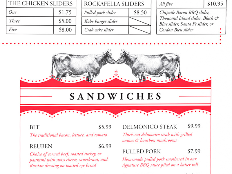Menu Detail sandwiches burgers illustration vintage menu menu design