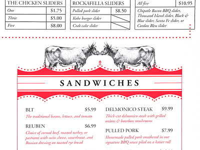 Menu Detail burgers illustration menu design sandwiches vintage menu