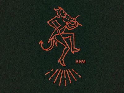 Li'l Debil dance devil fiddle illustration logo mark vector