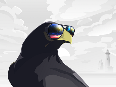 Raven byrotek illustration raven