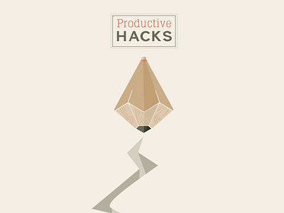 Productive Hacks hacks illustrations monday pencil vector wood