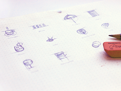 Back to Basics Restaurant Icons food icon icon set illustration pictographs sketch ui wip