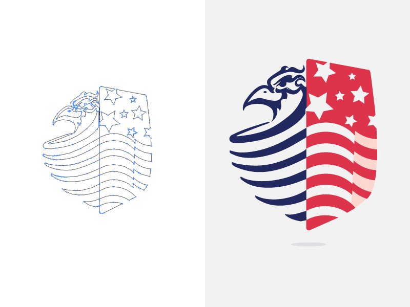 As Solid As Its Logo american before and after branding eagle gif logo processs