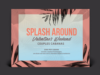 Tropical Valentine graphic palms poster tropical typography valentines