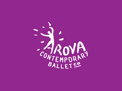 Arova Contemporary Ballet Concept 2 ballet dancer hand drawn logo violet