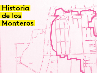 SEMAP Historia de los Monteros Poster map pink poster risograph typography yellow