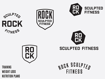 Rock Sculpted Fitness Logo - work in progress brand identity logo wip