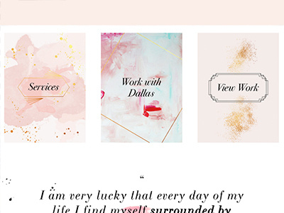 Dallas Shaw Home Buttons feminine illustration squarespace typography web design website