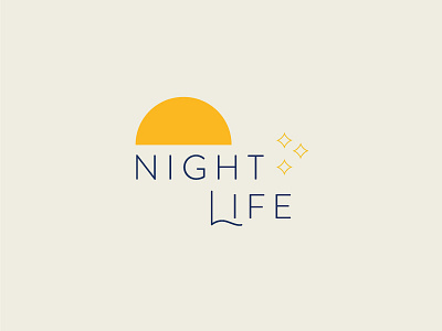Night Life Graphic branding illustration typography vector