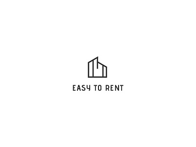 Easy to Rent Logo Design estate home house logo real rentals simple