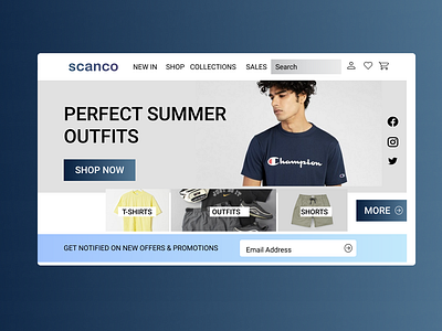 online clothing: landing page