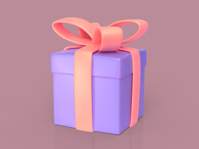 Purple gift box 3d, great design for any purposes. illustration