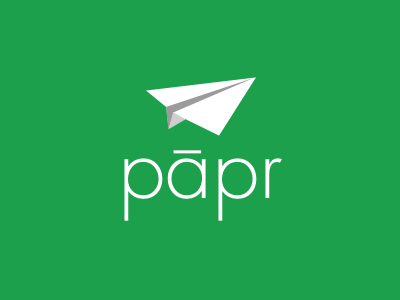 papr logo green paper papr plane simple white