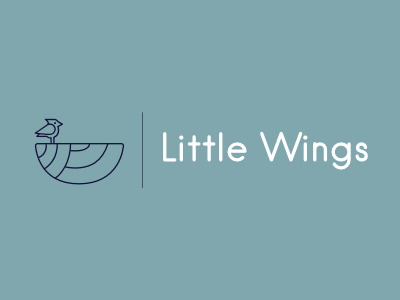 Little Wings Logo bird blue children family friendly fun health motherly nest sickness white wings