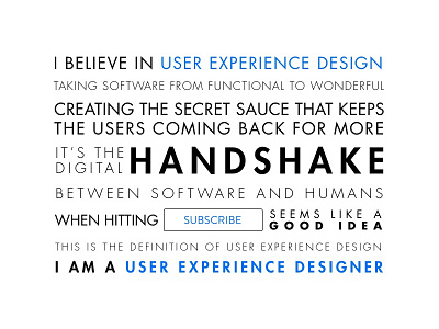 User Experience Manifesto design experience manifesto me user