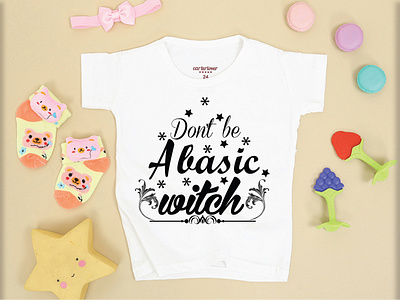 DONT BE A BASIC WITCH T-SHIRT DESIGN branding design illustration logo typography vector