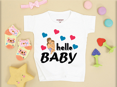 HELLO BABY-T-SHIRT DESIGN branding design illustration logo typography vector