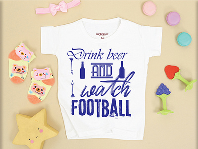 drink beer and watch football t- shirt design branding design illustration logo typography vector