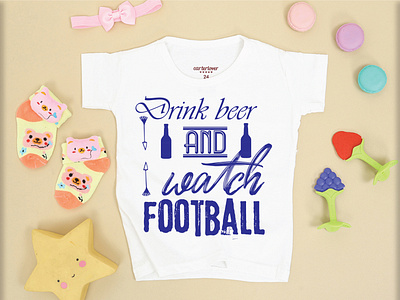 drink beer and watch football t- shirt design