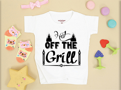 HOT OFF THE GRILL T-SHIRT DESIGN branding design illustration logo typography vector