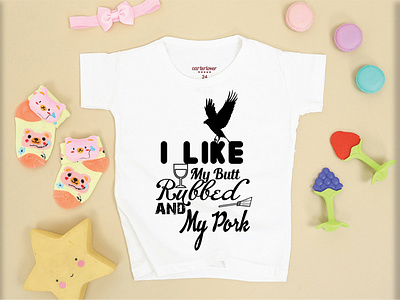 I LIKE MY BUTT RUBBED AND MY OARK T-SHIRT DESIGN branding design illustration logo typography vector