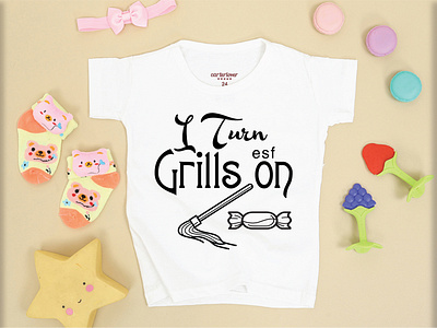 I TURN GRILLS ON T-SHIRT DESIGN branding design illustration logo typography vector