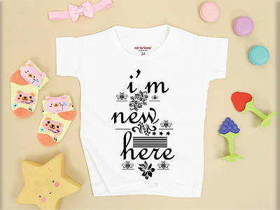 I `M NEW HERE T-SHIRT DESIGN branding design illustration logo typography vector