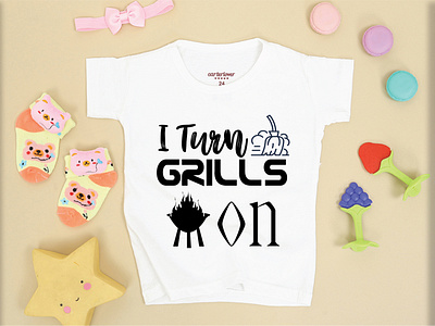 I TURN GRILLS ON T-SHIRT DESIGN branding design illustration logo typography vector