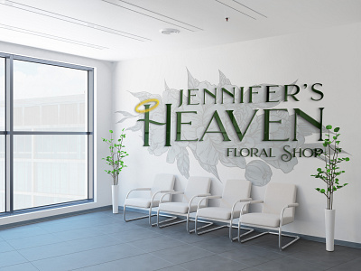 Jennifer's Heaven Floral Shop branding design graphic design illustration logo typography vector