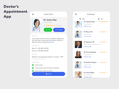UI for Doctor's Appointment design ui ui design ux