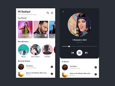 Music Player app concept ui ui design