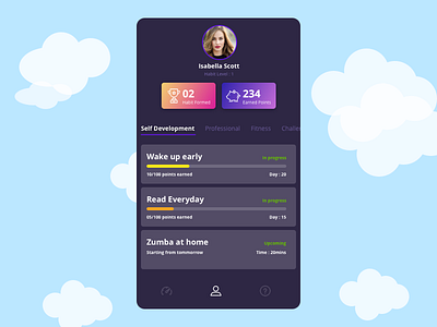 Habit App Profile habit mobile profile profile card ui