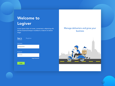 Logistic app concept design illustration