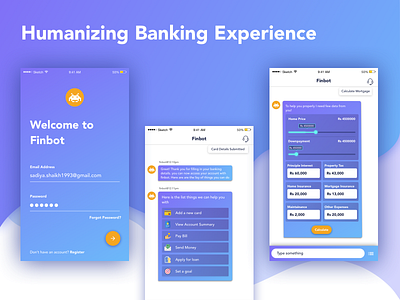 Financial Assistant app concept bots chat chatbot design ui