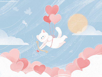 Cat Illustration: Valentines