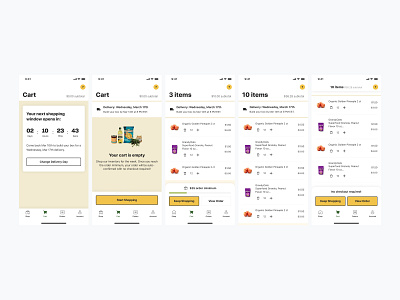 Grocery App - Cart States app cart checkout grocery products