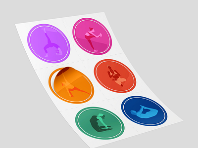 Yoga Stickers Concept design illustration sticker yoga
