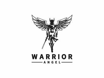 Warrior Logo abstract adobe illustrator angel bold brand identity branding custom logo design flat graphic design logo logo design logo maker minimal modern unique vector warrior warrior angel