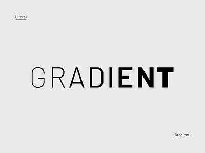 Gradient concept gradient letters literal simple typography word play