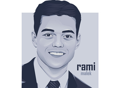 vector art rami malek graphic design