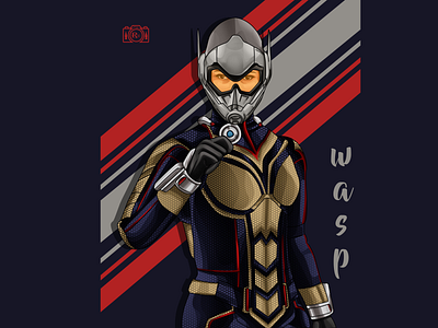 vector art wasp marvel animation graphic design