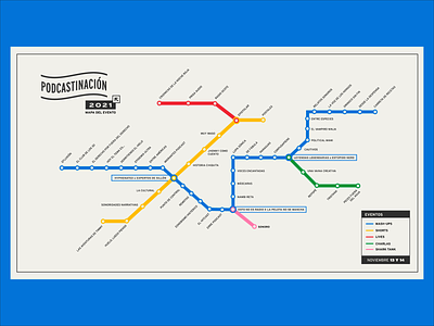 Mapa Podcastinación 2021 branding design festival map maps metro podcast podcastinacion