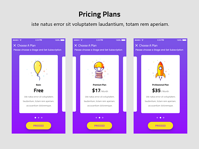 Pricing Plans By Rajiv Sadh app design pricing proxima nova ui