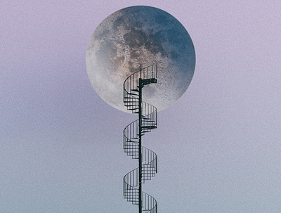 Walk to the moon 3d blender colors design illustration minimal render