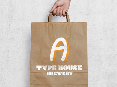 Type House Brewery Shopping Bag alphabet design font lettering letters logo typography vector