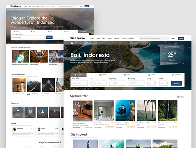 Travel Website (Weatrave) app ui ux website