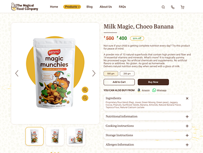 The Magical Food Company Product Page branding design illustration landing page logo motion graphics prototyping ui uxuidesign vector