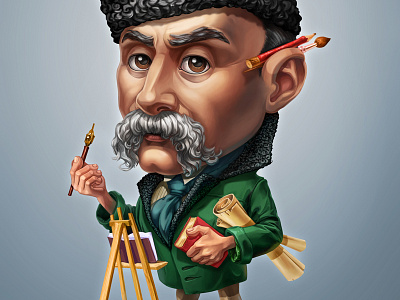 Shevchenko fan art artist caricature cartooning character design famous people illustration poet shevchenko