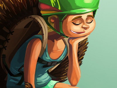 Roller derby baby baby character colorful digital art female girl hadgehog rolling smile